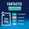 Märg kassitoit Purina Nestlé FELIX Fantastic kalamaitsed — tuunikala, lõhe, tursk, lest, 12×85 g kotikesed