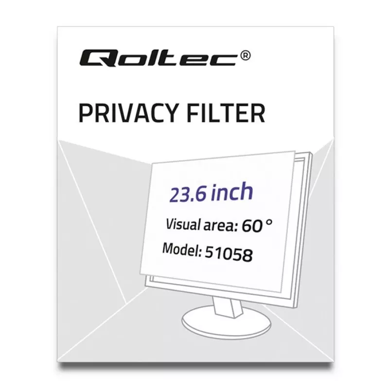 Ekraani privaatsusfilter Qoltec 51058 59.9 cm (23.6 tolli) monitor
