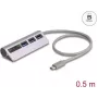 USB-jaotur DELOCK 3-pordiline 5 Gbps SD ja microSD-kaardilugeja ning USB-C-ühendusega