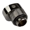 Adapter BitsPower X-Cross G1/4 inch isane G1/4 inch emasele, 5 mm nihe, läikiv must