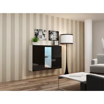 Cama Kummut VIGO 90/120/38 valge/must läikiv