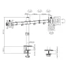 Monitorikinnitus Gembird MA-D2-01 kahele ekraanile kuni 32 tolli, VESA 75x75–100x100, klamber, 18 kg, must