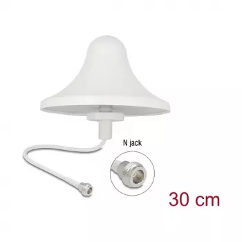 Laele paigaldatav mitmesuunaline antenn DELOCK 4G WiFi 2,4 GHz N-tüüpi (emale) 3 dBi RG-58 30 cm