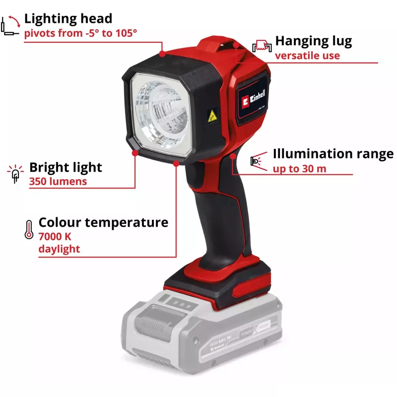 Power X-Change akutoitega lamp TC-CL 18/350 Li - Solo, 18 V, LED-lamp, ilma aku ja laadijata