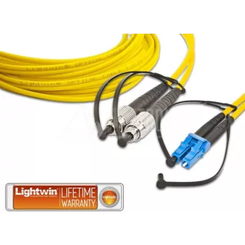 Lightwin LDP-09 FC-LC 1.0 fiiberoptiline kaabel 1 m 2x FC 2x LC OS2 kollane (LDP-09 FC-LC 1.0)