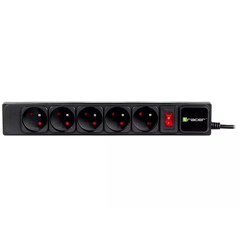 Liigpingekaitse TRACER PowerGear Tracer 47138 5 m must pistikupesadega pikendusjuhe 5 m kaabliga
