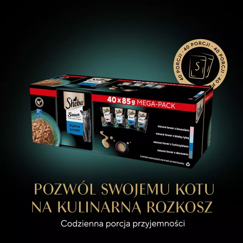 SHEBA Sauce Collection Fish flavors collection - märg kassitoit - 40x85 g