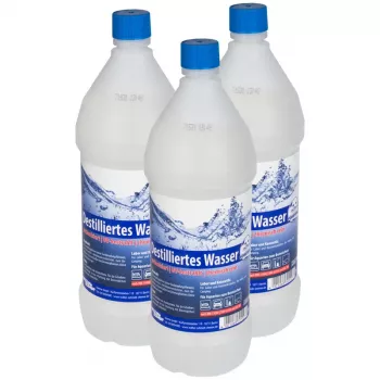 Destilleeritud vesi (DIN 13060, DIN 43530 & EN 285) - 3x 1 L