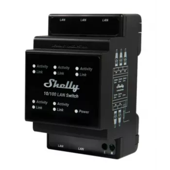 Nutika lüliti Shelly LAN Switch Must AC 110–240 V 1 W