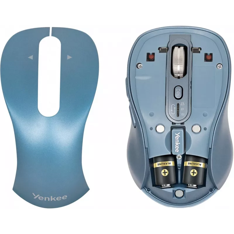 Juhtmevaba hiir YENKEE YMS2010BE kaherežiimiline ergonoomiline, 2,4 GHz USB vastuvõtja + Bluetooth 5.1, 4-astmeline DPI 1000–3200, 6 nuppu