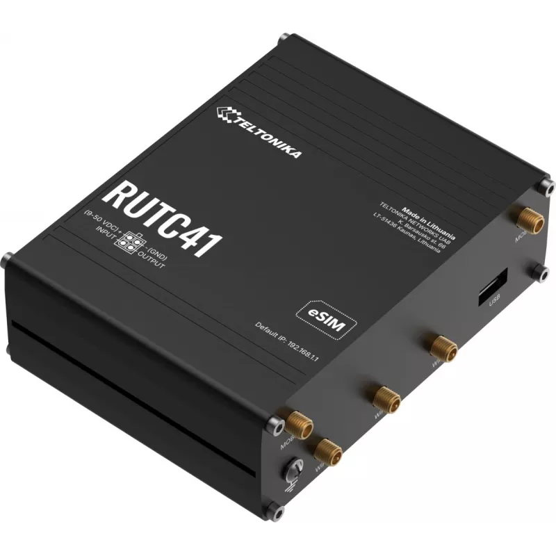 Ruuter TELTONIKA RUTC41 4G LTE EDGE, tööstuslik mobiiliruuter RUTC41000000