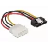SATA HDD kaabel DeLOCK 60120 4pin isane metallklambriga sirge 0,12 m