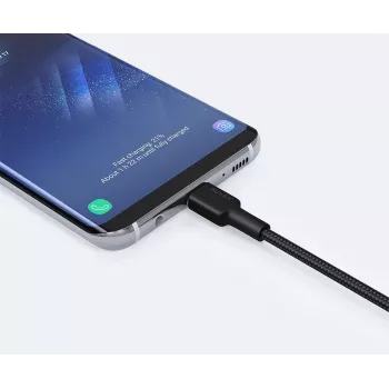 USB-C–USB-A kaabel Aukey CB-CA2, nailonpõimikuga, Quick Charge 3A, 1 m