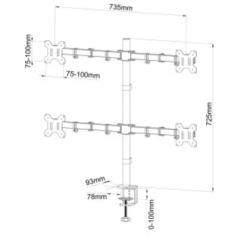 Käepide 4 LCD-ekraanile 13-27'' L-04N