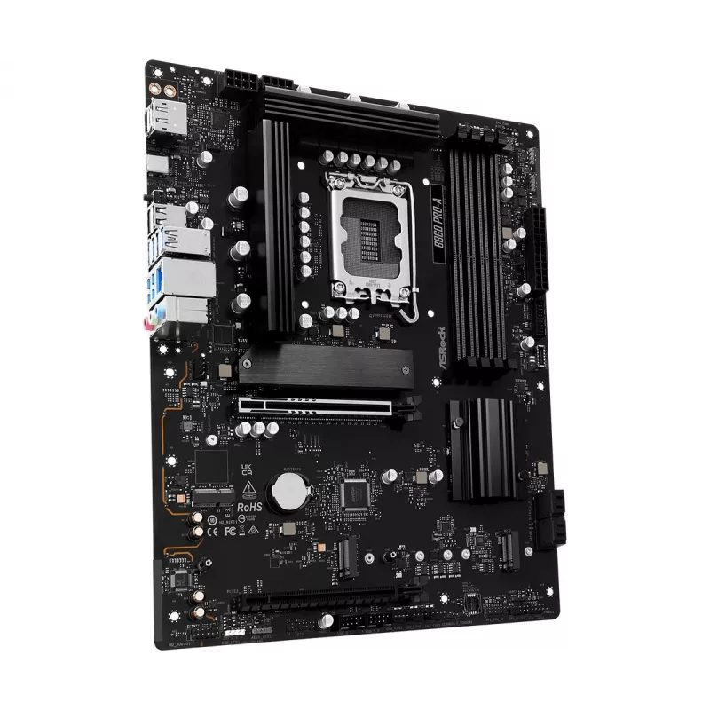 Emaplaat ASRock B860 Pro-A — Intel B860 ATX, LGA 1851, DDR5, 4x DIMM, 256GB, 2.5Gb LAN, 1x M.2, 4x SATA III
