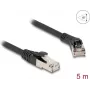 Võrgukaabel DeLOCK RJ45 Cat.8.1 S/FTP 45° parempoolne sirgele 5m must
