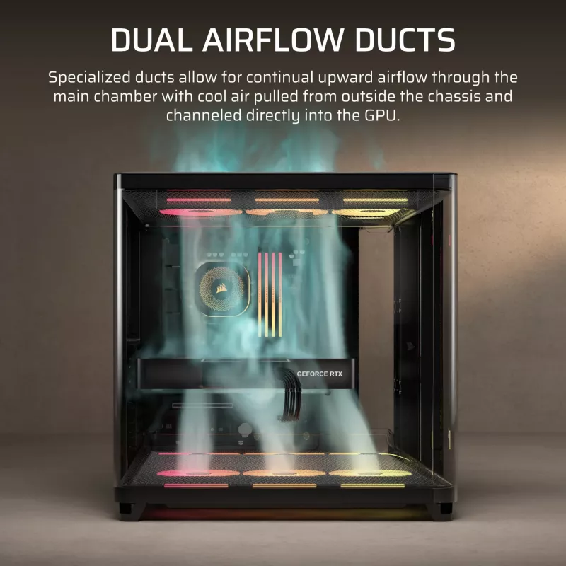 Corsair AIR 5400 LX-R RGB iCUE LINK Midi Tower Must