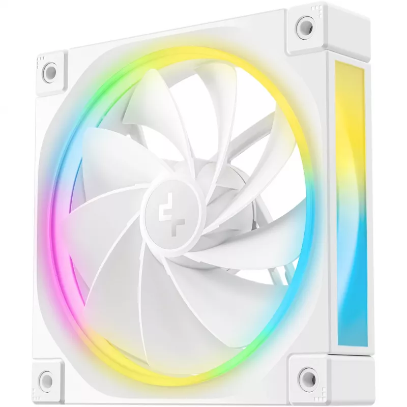 DeepCool FL12R 120 mm arvutiventilaator, valge, 2150 p/min, aktiivne PFC, ARGB taustvalgustus