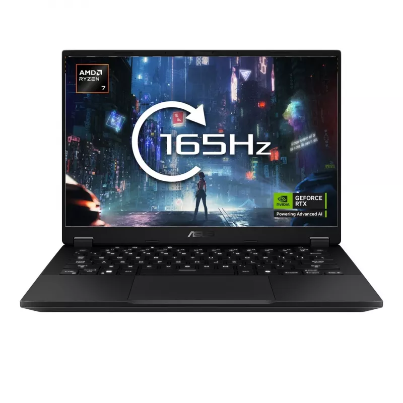 Sülearvuti ASUS FA401UH-RG018 — 14-tolline WQXGA IPS 165 Hz, AMD Ryzen 7 260 (8 tuuma/16 lõime, kuni 5,1 GHz), RTX 5050 8 GB, 16 GB LPDDR5x, 512 GB PCIe 4.0 SSD, 73 Wh
