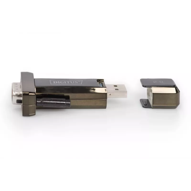 DIGITUS USB 2.0 jadaühenduse muundur DSUB 9M koos USB-kaabliga 80cm FTDI kiibistik USB 2.0 RS232-le (FT232RL)