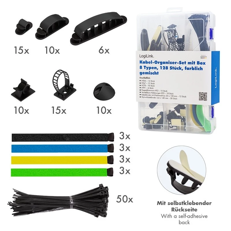 LogiLink kaablite korrastamise komplekt 128 tk