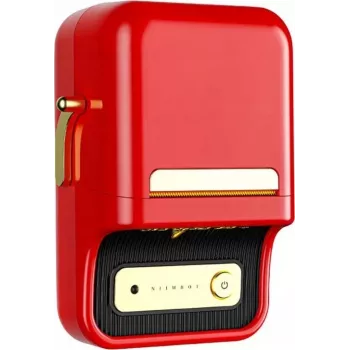 Sildiprinter NIIMBOT B21S punane — kompaktne termoprinter Bluetoothiga, 50 mm prindilaius, 60 mm/s, 1200 mAh aku