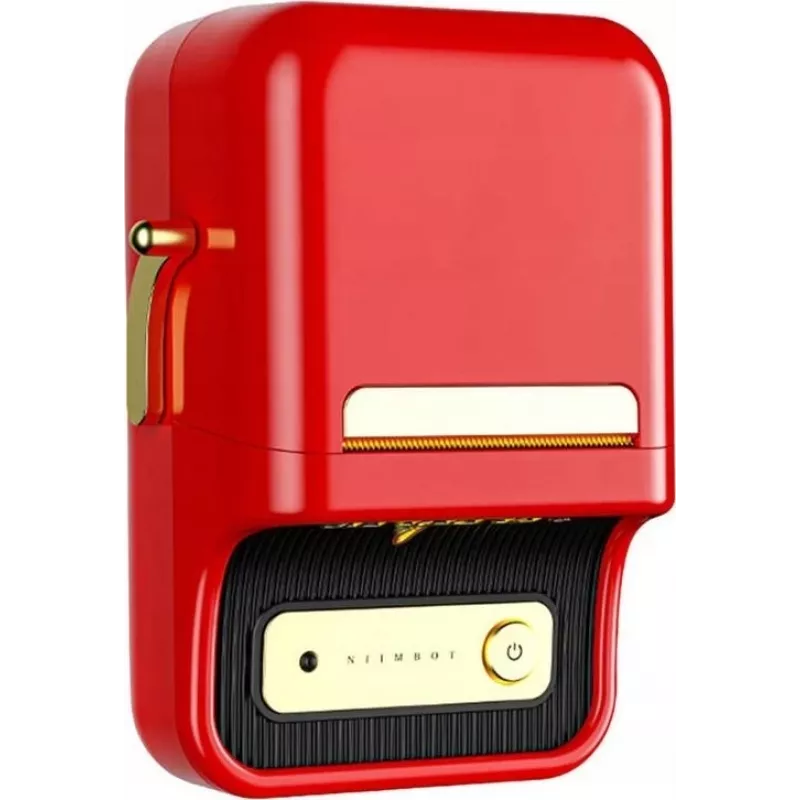 Sildiprinter NIIMBOT B21S punane — kompaktne termoprinter Bluetoothiga, 50 mm prindilaius, 60 mm/s, 1200 mAh aku