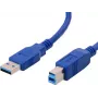 USB-kaabel Helos 014681 USB 3.2 Gen 1 1m USB A USB B sinine