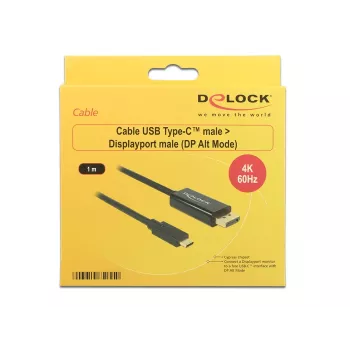 Video kaabli adapter USB USB-C DisplayPort DeLOCK 85255