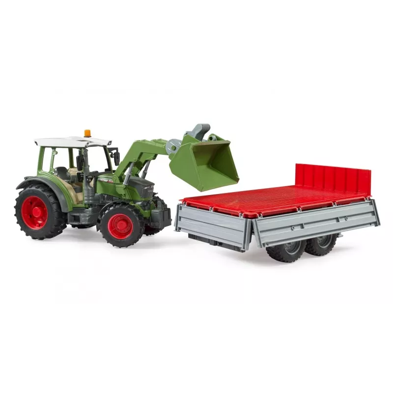 Mängutraktor BRUDER Fendt Vario 211 eeslaaduri ja külghaagisega