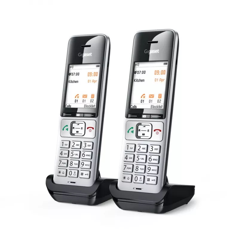 Gigaset COMFORT 500HX duo Analoog/DECT telefon Kõne tuvastus Must, Hõbedane