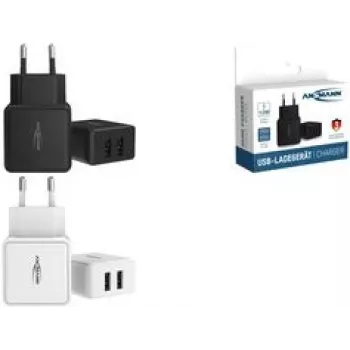 ANSMANN HC212 - toiteplokk - 12 W - 2400 mA - 2 USB-väljundit - valge (1001-0114)