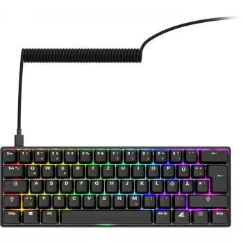 Klaviatuur Sharkoon 100065630 60% juhtmega USB QWERTZ saksa must