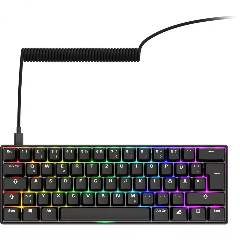 Klaviatuur Sharkoon 100065630 60% juhtmega USB QWERTZ saksa must
