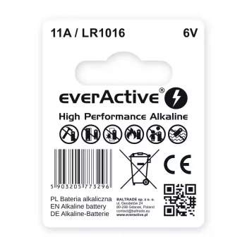 Patarei auto kaugjuhtimispuldi jaoks everActive 11A LR1016 MN11 6V leelis, nupp 10,3×16 mm, 1 tk