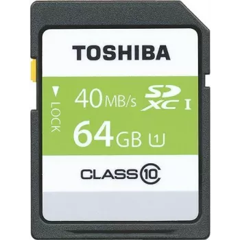 TOSHIBA 64 GB SDXC-kaart UHS-1, jaemüügipakendis (SD-T064UHS1(6)
