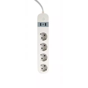 Nutikas pistikupesa Gembird TSL-PS-S4U-01-W 4 vahelduvvoolupesa 3880 W Valge