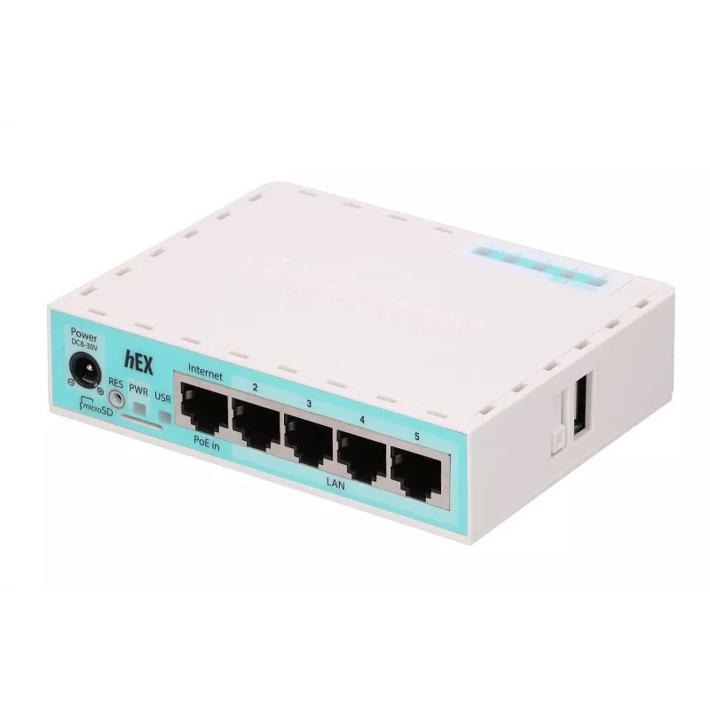 Mikrotik RB750GR3 juhtmega ruuter Gigabit Ethernet Türkiis, Valge