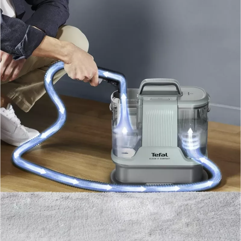 Kaasaskantav plekieemaldaja Tefal Clean It Compact Pet IZ3020F0 — käeshoitav polstri- ja loomaplekkide puhastaja
