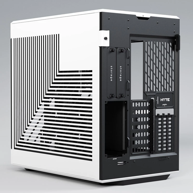 HYTE Y60 Midi Tower must, valge