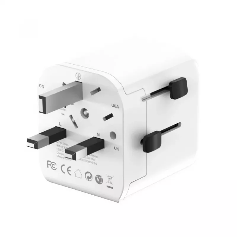 Universaalne reisiadapter GEMBIRD TPA-EU2A12-01-W 12W USB toiteadapter rahvusvahelistele pistikupesadele