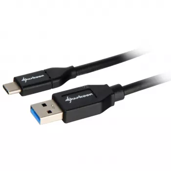 USB 3.2 Gen 2 kaabel, USB-A pistik > USB-C pistik (must, 0,5 meetrit)