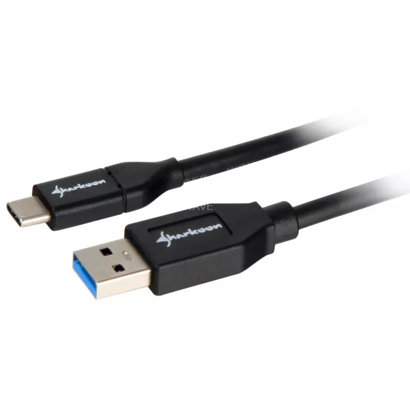 USB 3.2 Gen 2 kaabel, USB-A pistik > USB-C pistik (must, 0,5 meetrit)
