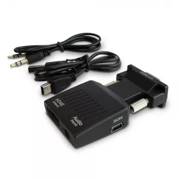 SAVIO CL-145 VGA-HDMI muundur, heli, Full HD, must