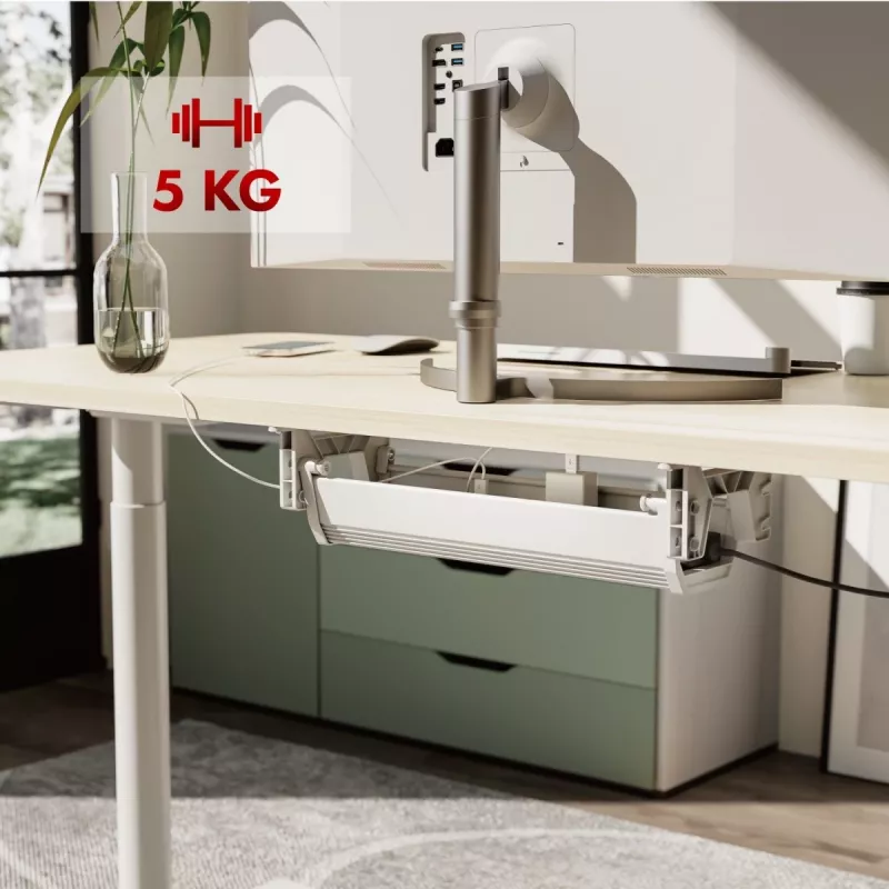Maclean lauaalune kaabli-/pikenduskorraldaja, max koormus 5 kg, valge, MC-106 W