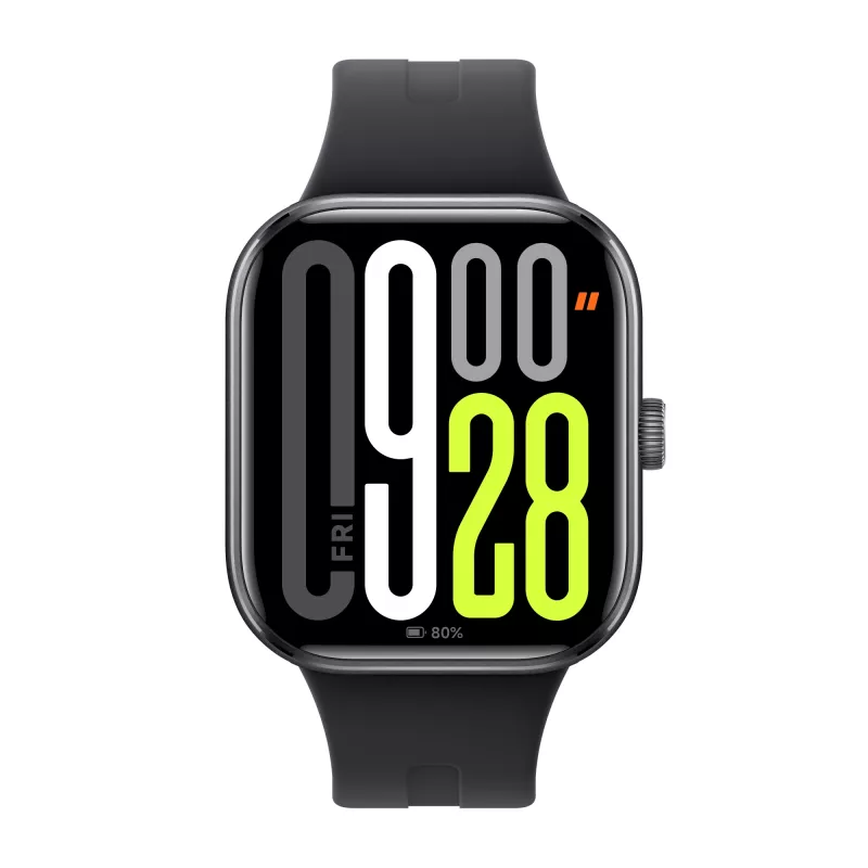 Nutikell Xiaomi Watch 5 ristkülikukujuline 2.07-tolline AMOLED-ekraan, must korpus, must TPU-rihm, 47.5 mm, 5 ATM