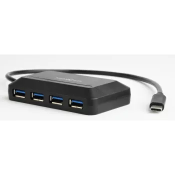 USB-jaotur GEMBIRD ACT-HUB3C-4P — USB 3.2 Gen 1 Type-A host 4 × USB 3.2 Gen 1 USB-C jaoks, 5000 Mbit/s, must