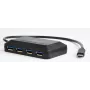 USB-jaotur GEMBIRD ACT-HUB3C-4P — USB 3.2 Gen 1 Type-A host 4 × USB 3.2 Gen 1 USB-C jaoks, 5000 Mbit/s, must