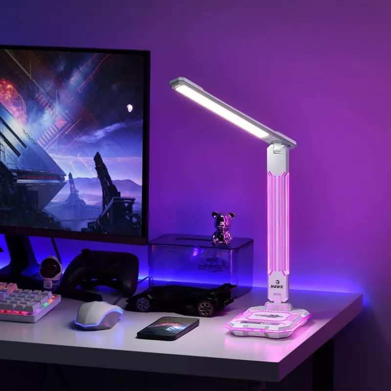 Lauavalgusti Hawk HW-LAMP04 valge LED reguleeritav, valge viimistlus, reguleeritav pea ja õlavars