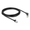 DeLOCK RJ45 võrgukaabel Cat.6A S/FTP õhuke 90° 3 m must